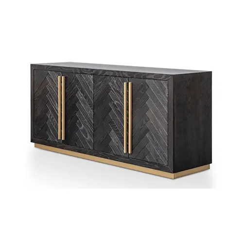 genta wide sideboard – black/brass