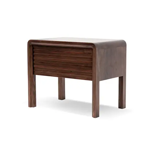 bianca single drawer bedside table- walnut