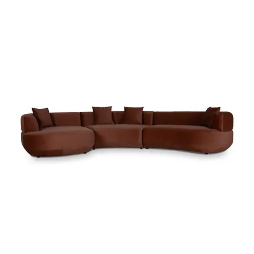 eclipse modular left chaise sofa - red bronze