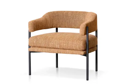 [CLC8324-KSO] alaria armchair – ginger brown fabric/black legs
