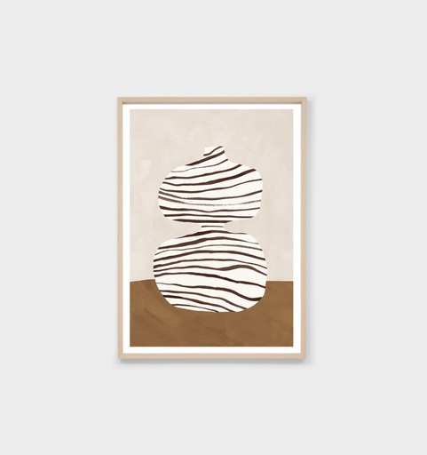 [ABSCEN1G3] abstract ceramic nutmeg 1 framed print
