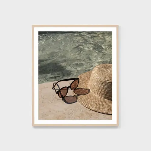 [POOAFW4] poolside afternoon framed print