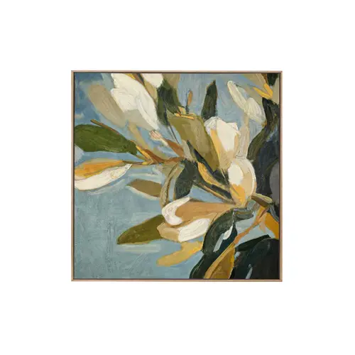 [UR2657_120x120_BFL] flowering hour II 120x120cm framed canvas - oak frame